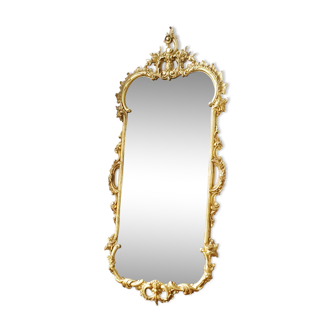 Rococo mirror metal Golden of the nineteenth 33x73cm