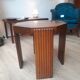 Octagonal side table in walnut veneer