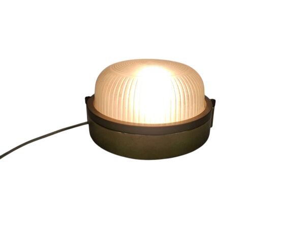 Lampe de navire - Lampe à œil de bœuf - laiton - verre - lampe murale - solide - années 80