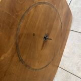 Scandinavian wooden side coffee table with vintage 50s swivel top