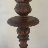 Antique carved wooden lamp 67cm