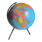 Globe rotating world map