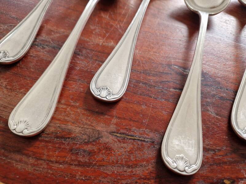 Christofle - 5 table spoons model Marot Bérain in silver-plated metal