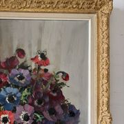Oil on canvas "Anemones" signed Henry Joseph Pauwels.
