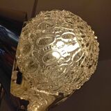 3 ball chandelier with stainless steel frame from the 70s Space Age