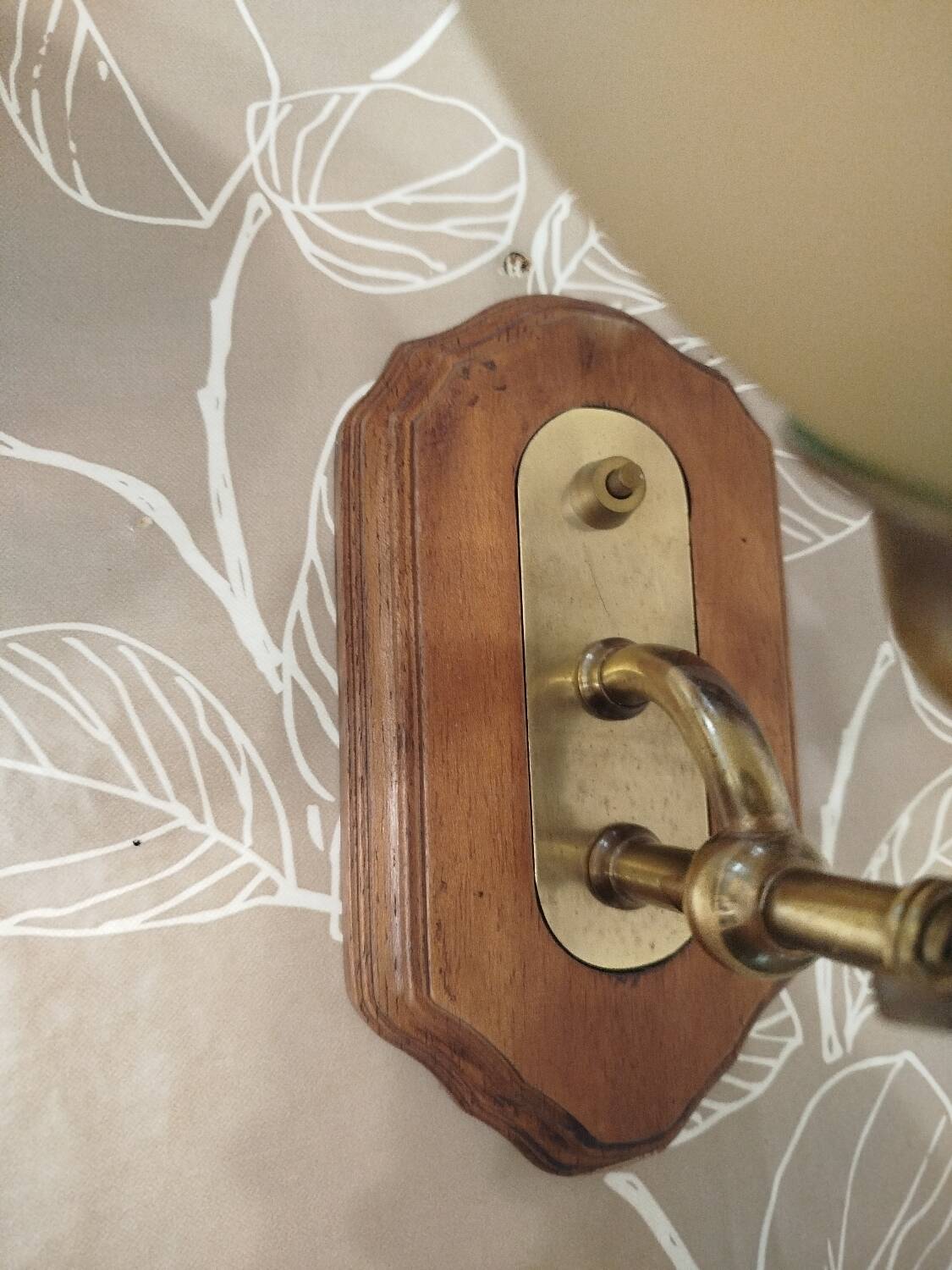 Paire d'appliques vintage bois et verre