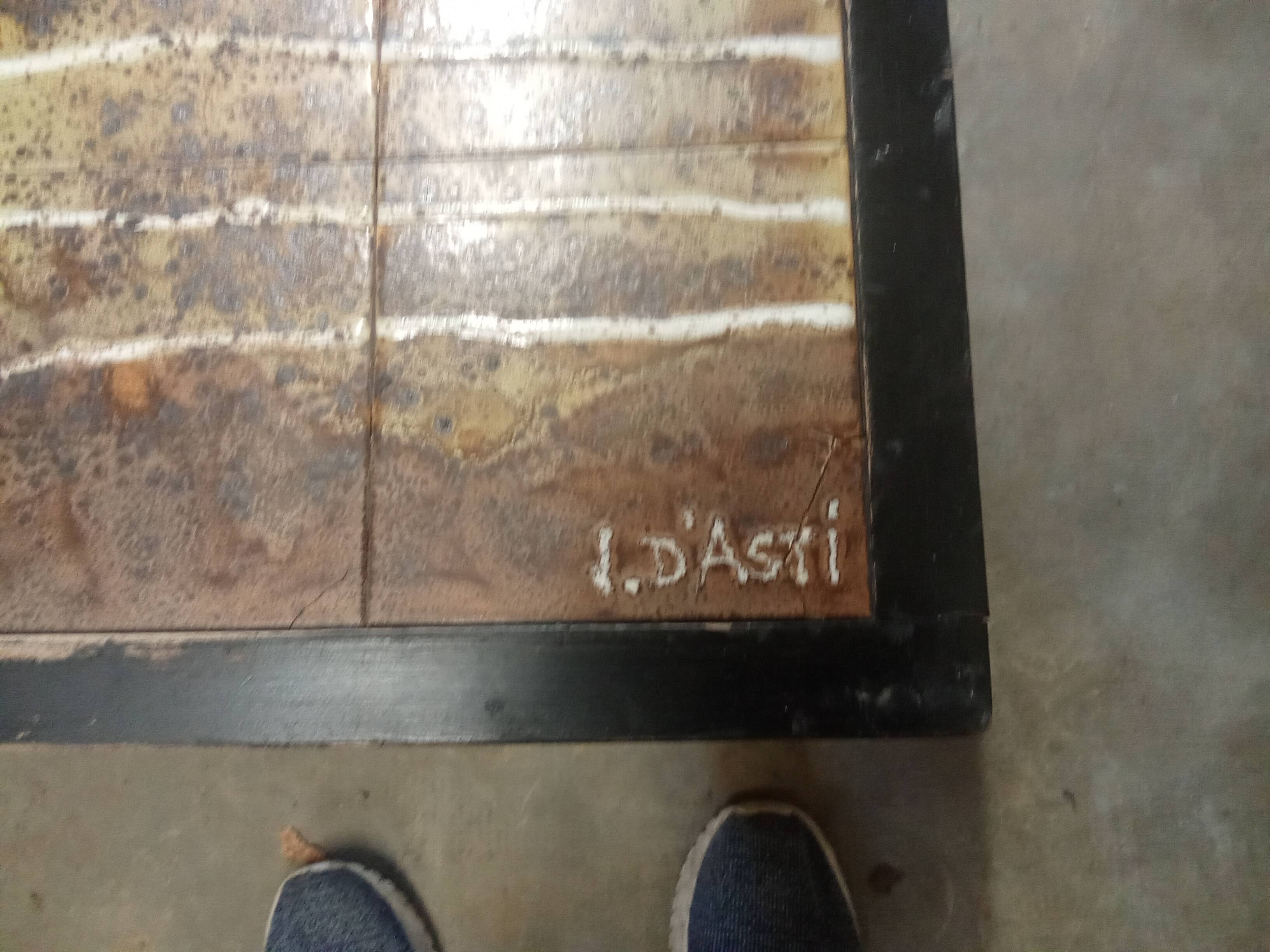 Coffee table signed by Jean d'Asti.