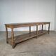 Beautiful 19th-century draper's table in oak with six fluted legs.