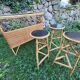 Vintage wicker bar stool set