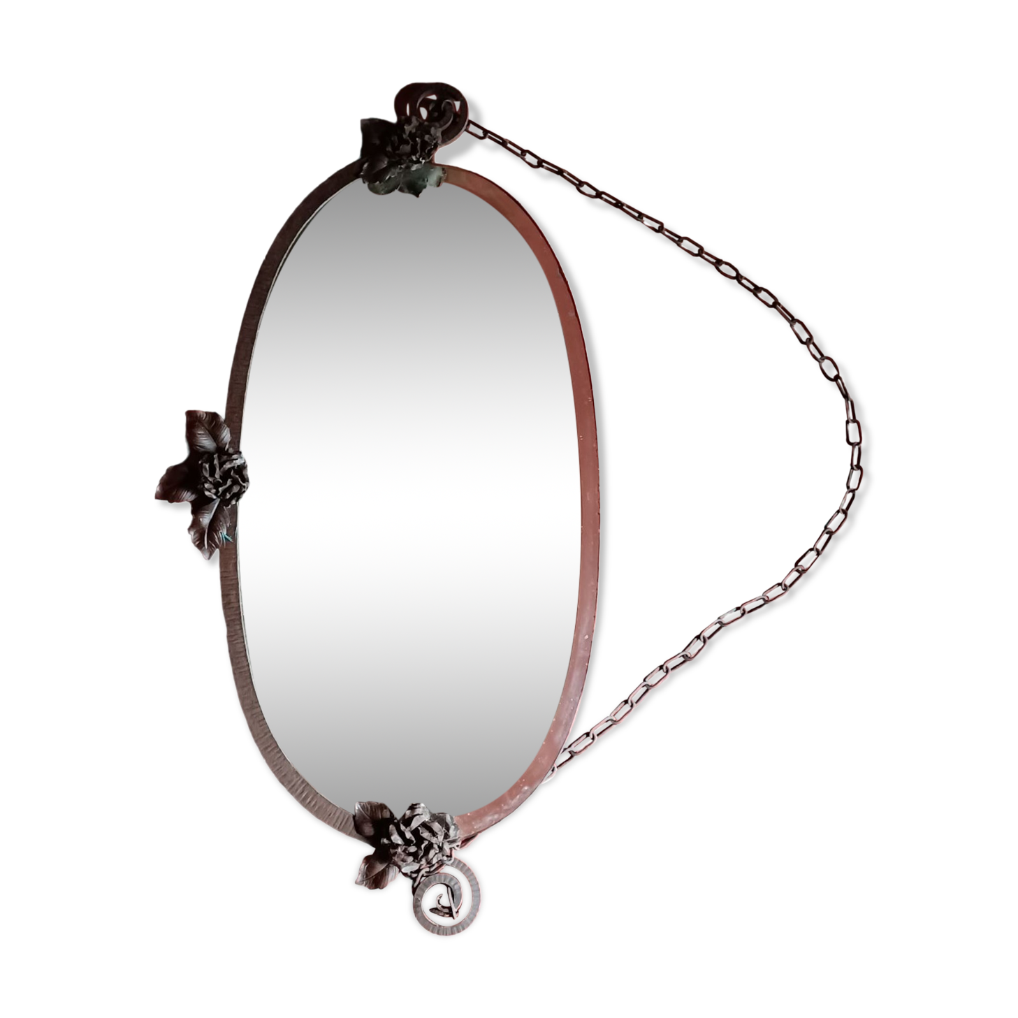 Mirror ice Art deco black iron roses