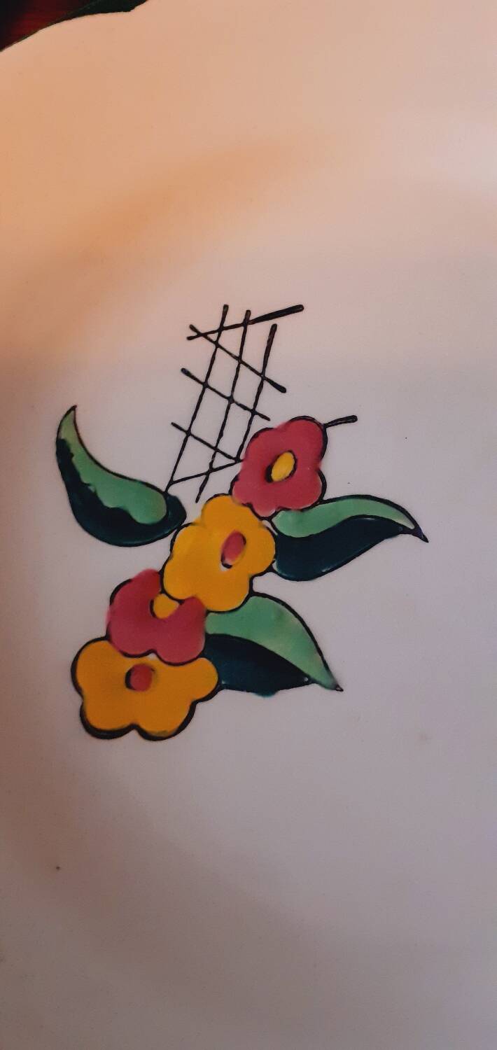 6 Charbonnier-Salins dessert plates circa 1930