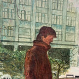 Anxian painting Painting seller of brown on vintage canvas