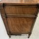 Louis XVI style mahogany commode with a grey veined marble top, 19th century