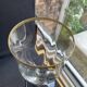 6 Verres à eau Daum putoisés or