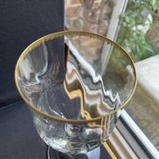 6 Daum water glasses with gold putoises