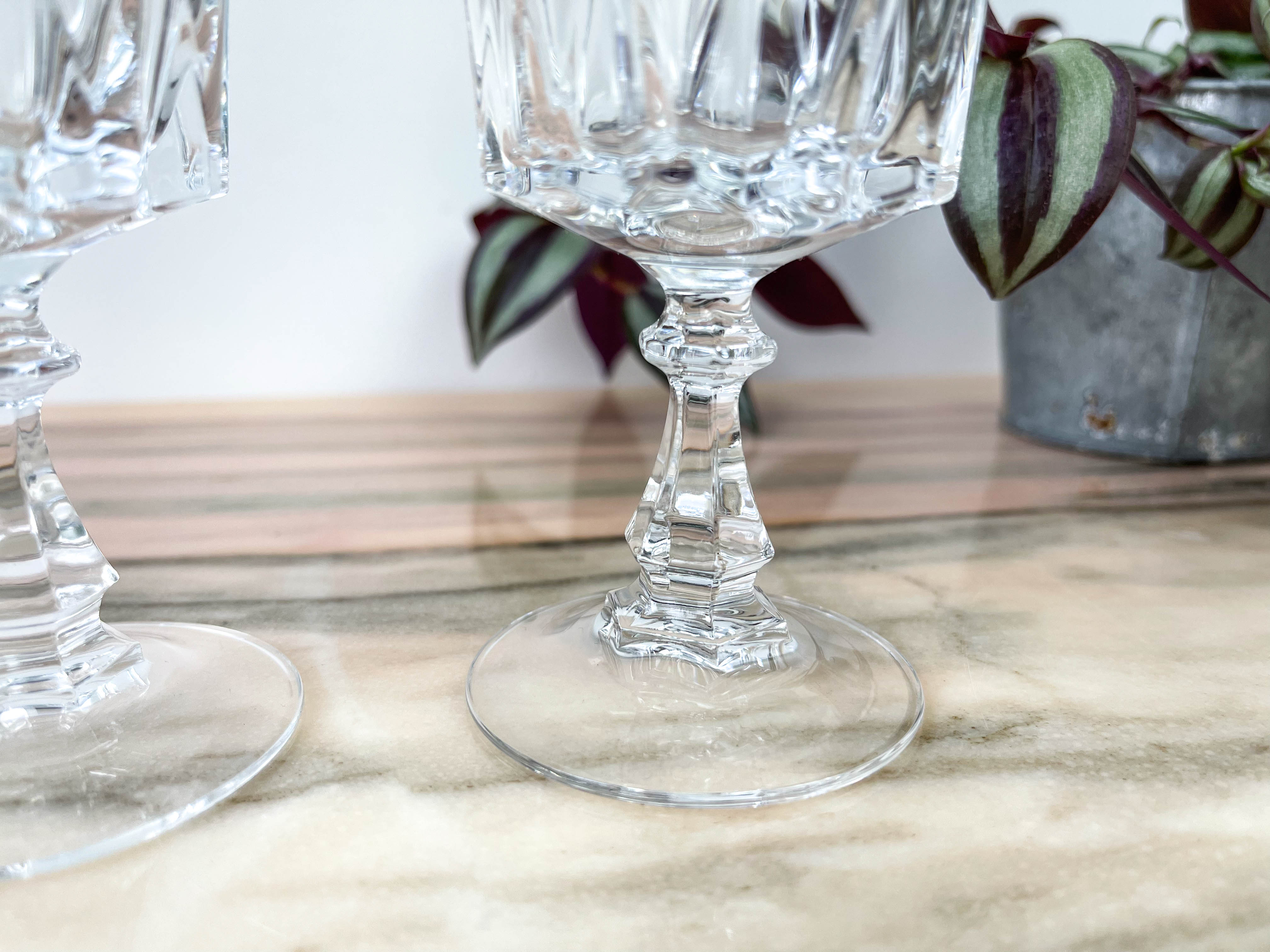 6 Arques crystal water glasses, Louvre model