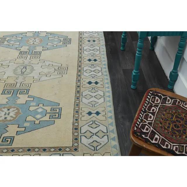 1970s Vintage Turkish Handmade Wool & Cotton Orange Area Rug 175x248
