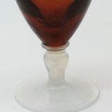 Brown and white opaline vase