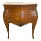 Old curved chest of drawers inlaid and marble Louis XV style