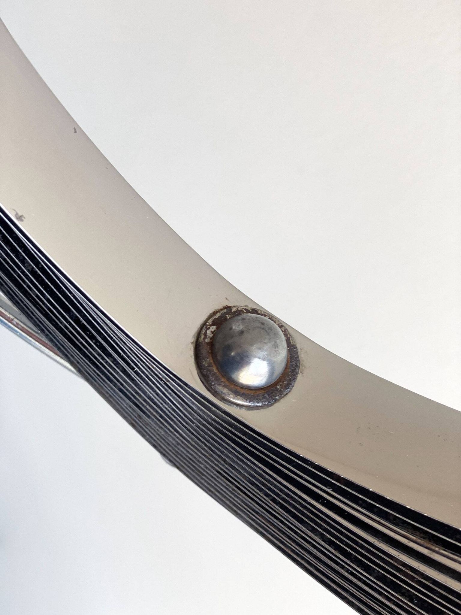 Space Age chrome aluminium moon hanging lamp,  slat lamp