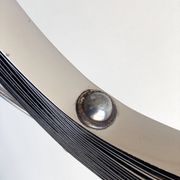 Space Age chrome aluminium moon hanging lamp,  slat lamp
