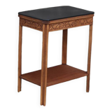 Art deco engraved wood side table