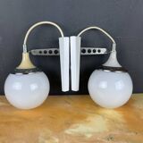 Italian white wall sconces from the mid-century by Targetti Sankey, 1960s, set of 2.