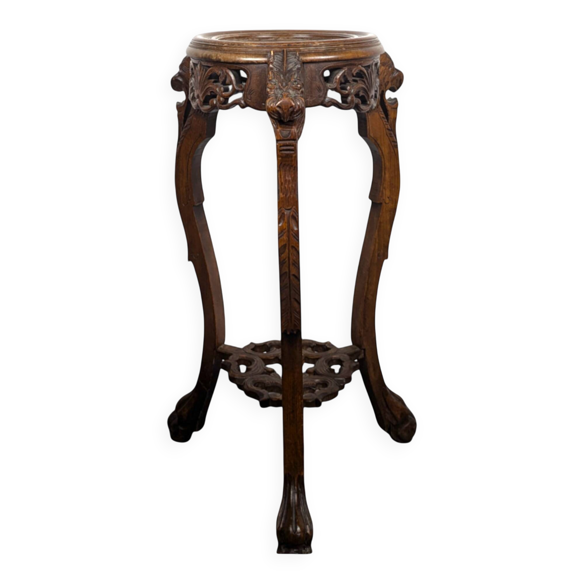 Carved selette with chimera decoration