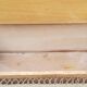 Vintage chest bench from the 50s in oak and rattan