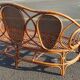 Rattan bench and cannage, vintage