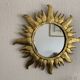 Miroir vintage 1960 soleil or résine sorcière - 49 cm