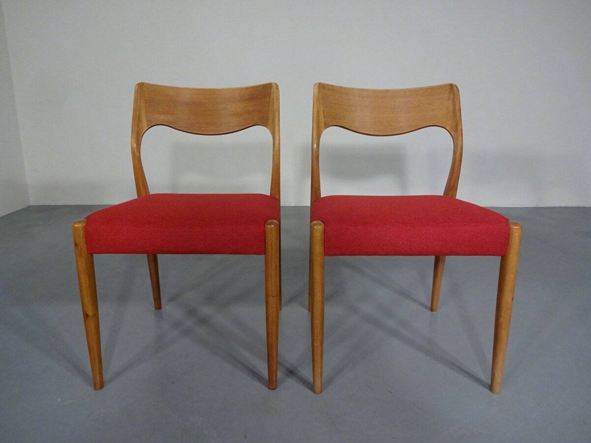 Set of Danish Oak Dining Chairs, 1960s
