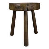 Vintage wooden tripod stool.