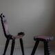 Sculpted wooden tripod chair in French Wabi Sabi, early 20th century.