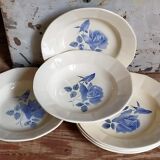 Six earthenware plates of Digoin and Sarreguemines 40s