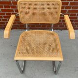 Chair Cesca model by Marcel Breuer with armrests B64