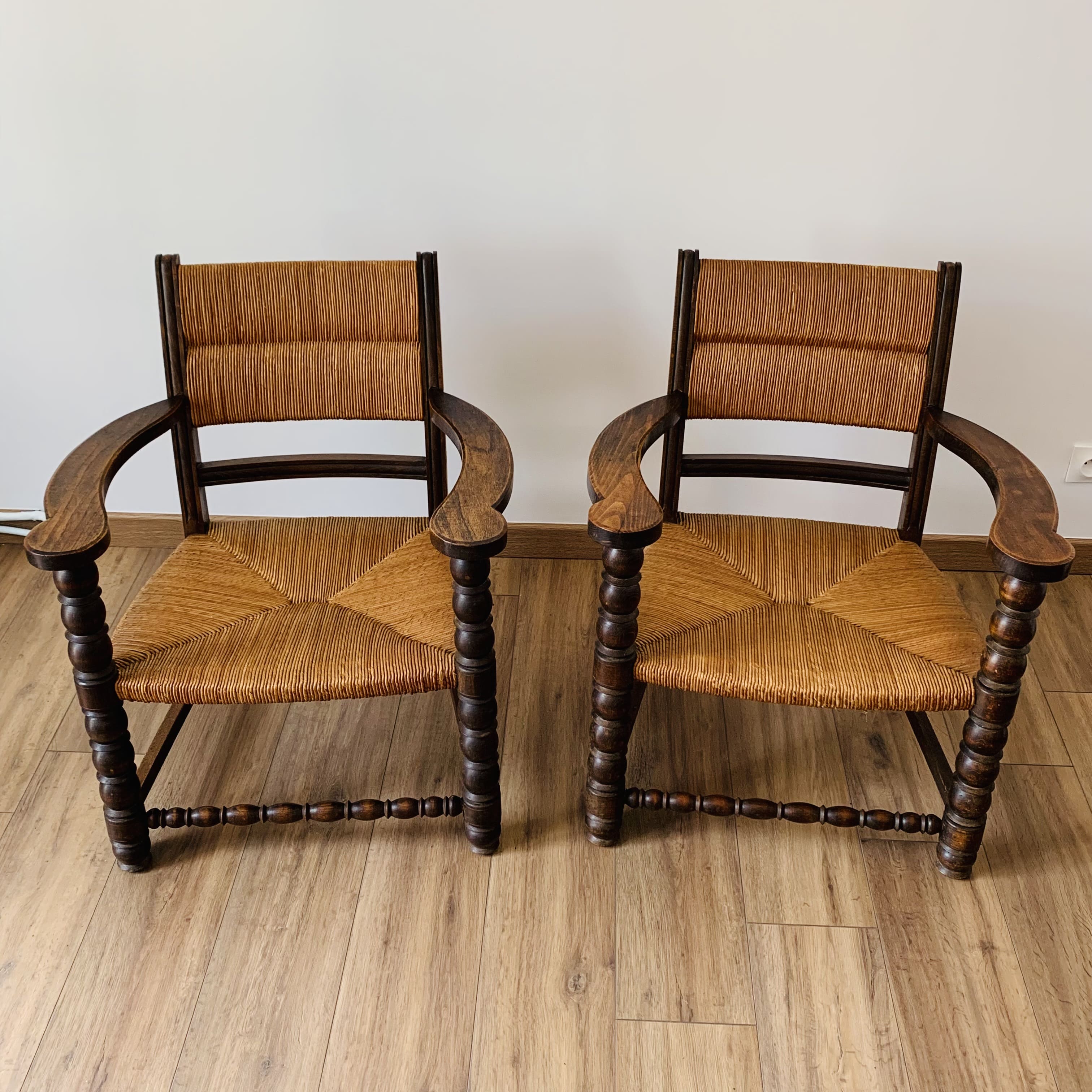 Pair of mulched armchairs