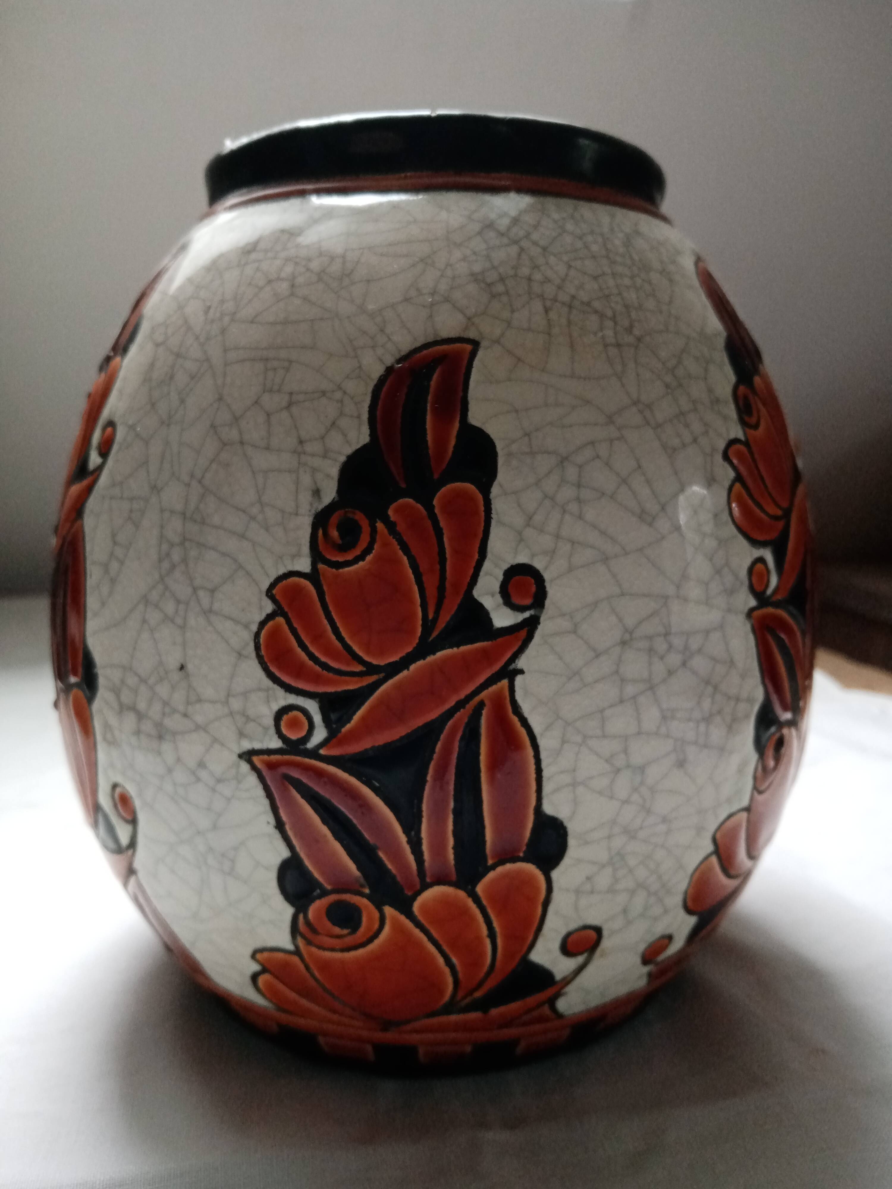 Art Deco vase Manufacture Boch la louviére design Charles Catteau