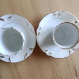 Coffee cups and sugar bowl, Old Paris Empire porcelain, Vve BARES