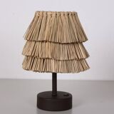 Natural Sea Grass Solar-Powered Table Lamp 27x20cm. Dark Coffee Base