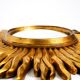 Mid Century Sunburst Kovex wall mirror made of wood and resin - gold plated