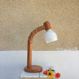 Articulated lamp in pine and opaline