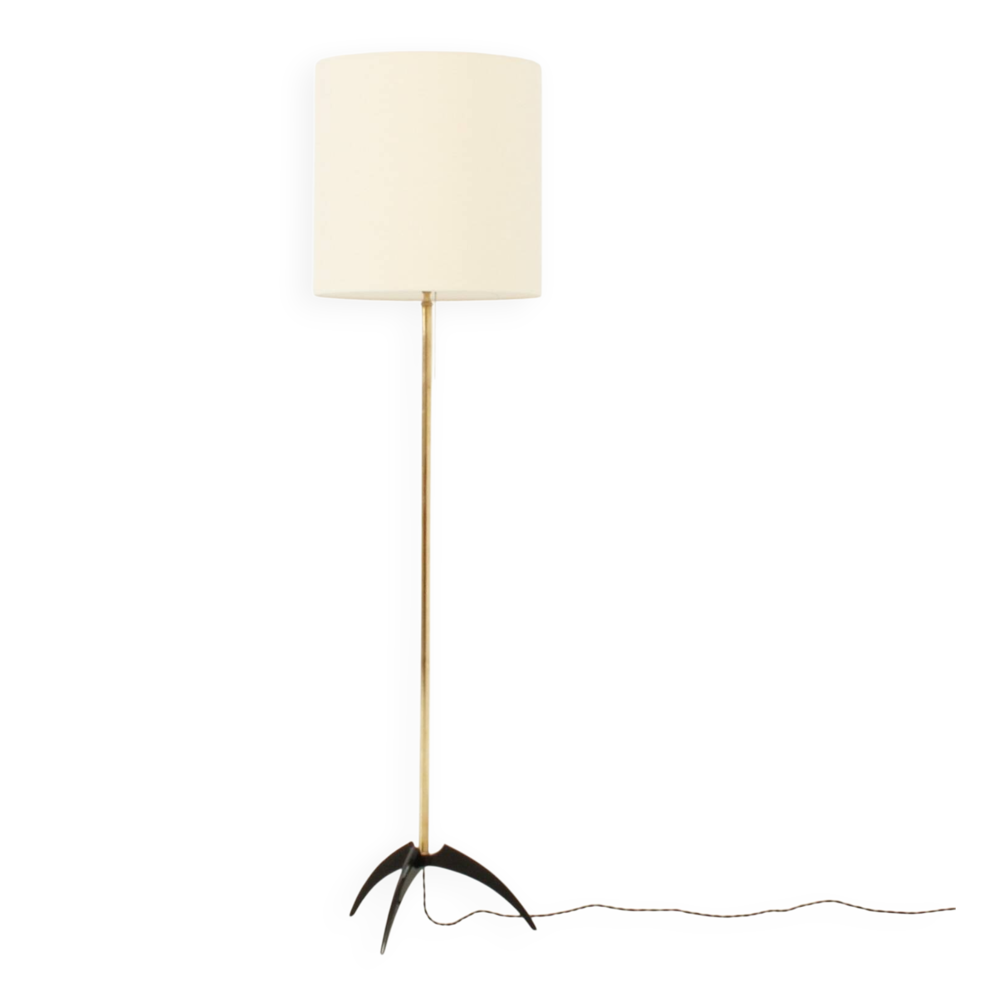 Brass and lacquered metal floor lamp, Spain, 1950s