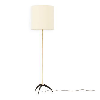 Brass and lacquered metal floor lamp, Spain, 1950s