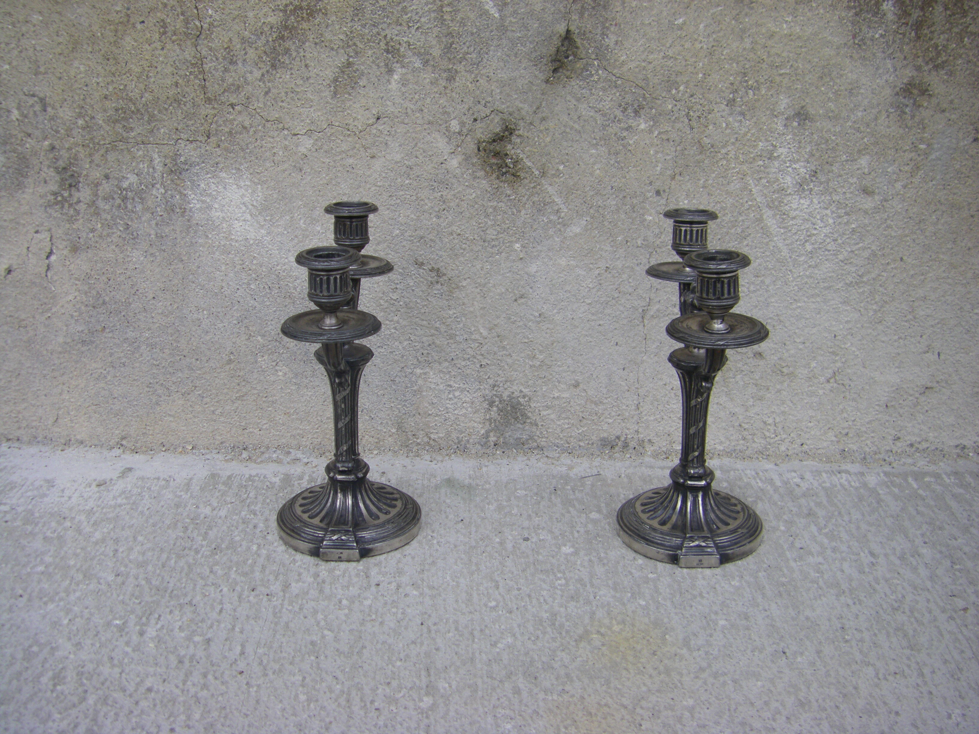 Pair of ancient candlesticks