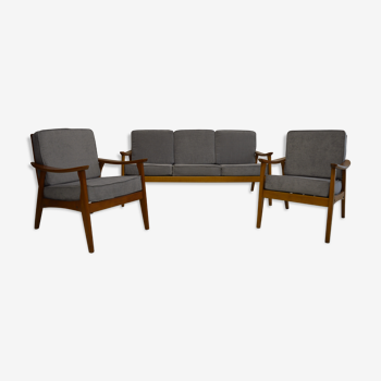 Sofa set and 2 Scandinavian armchairs