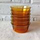 6 coupelles dessert verre Vereco couleur ambrée France vintage