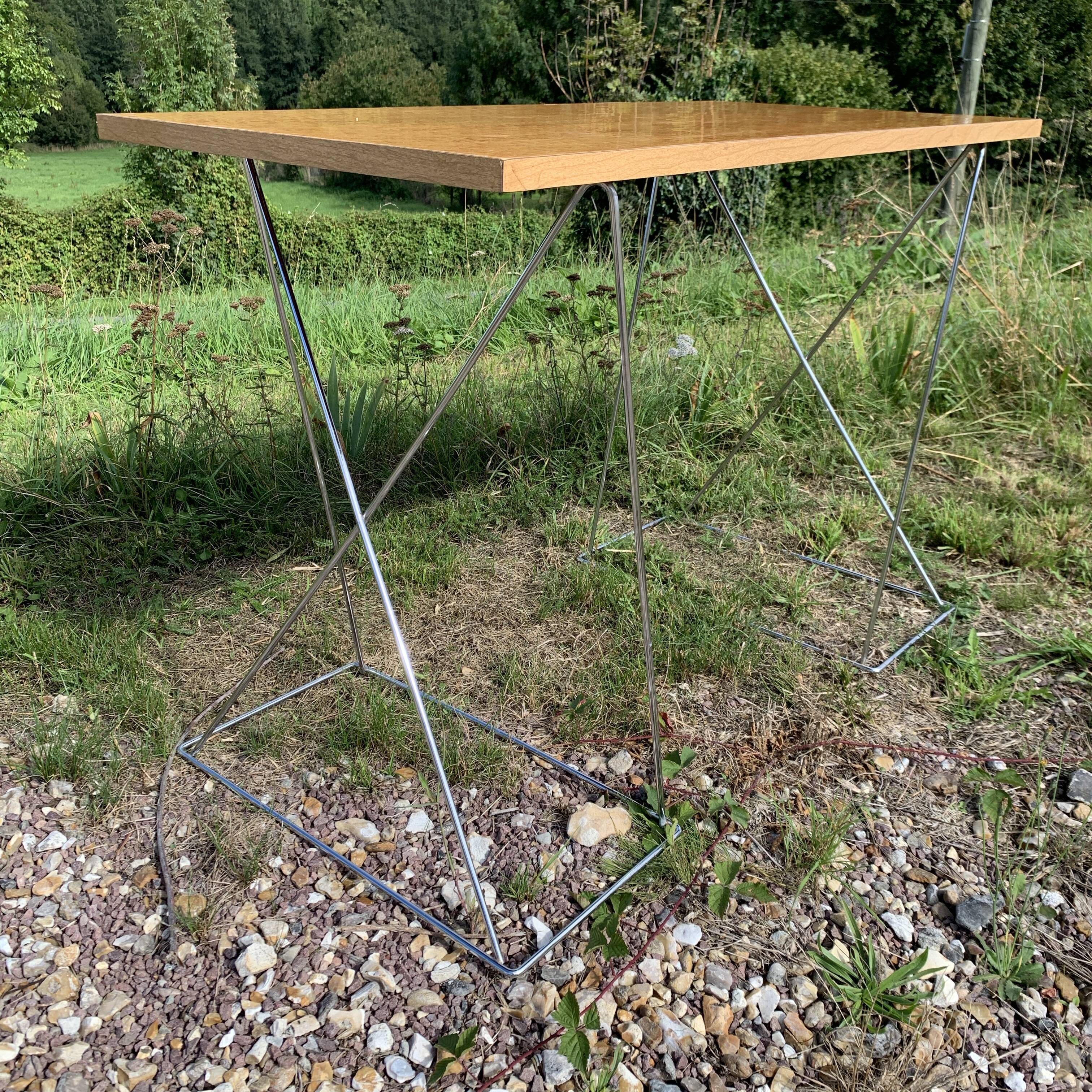 Office chrome trestles and magnifying glass tray