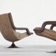 Geoffrey Harcourt, pair of F152 lounge chairs with ottoman for Artifort, 1975.