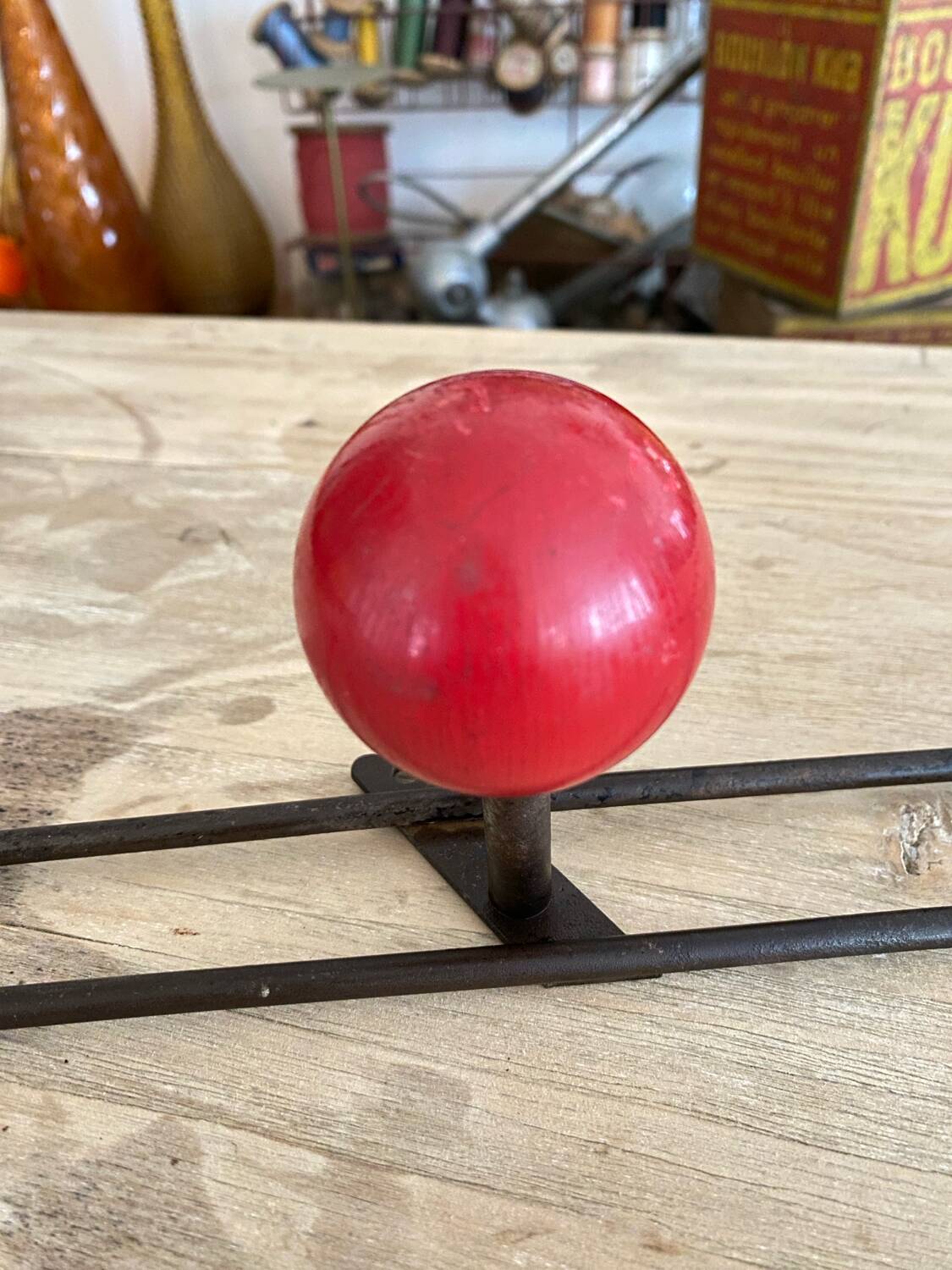 Wall coat rack with vintage balls